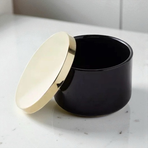 Z Gallerie Other - Z Gallerie Black and Gold Accent Multi Use Storage Canisters - Set of 2